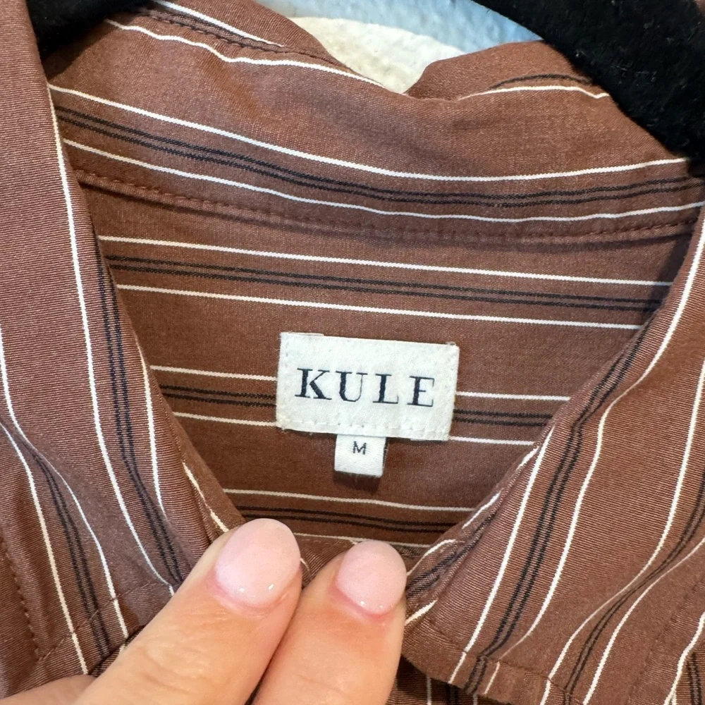 Kule Women’s Brown Striped Button-Up Shirt - Picture 2 of 4